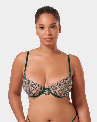 Aster Reggiseno con Ferretto Verde Smeraldo/Trasparente