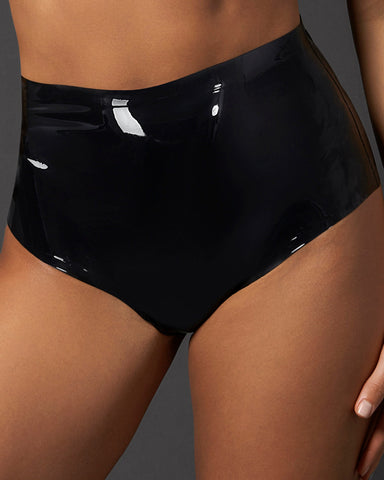 Latex Shorts a Vita Alta Neri