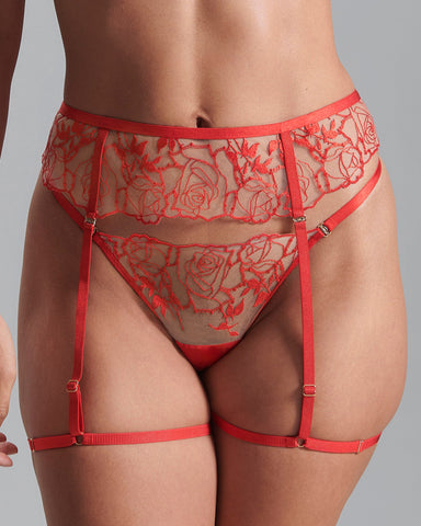 Rosalie Harness da Coscia Rosso/Trasparente