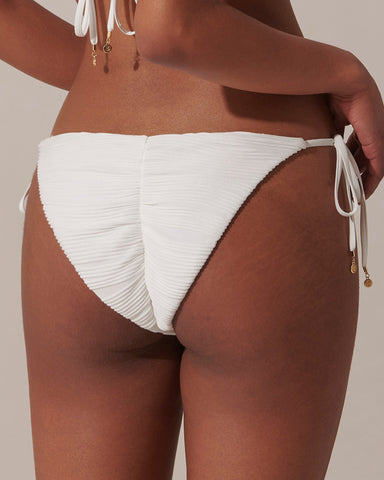 Orta Slip Bikini con Laccetti Bianco