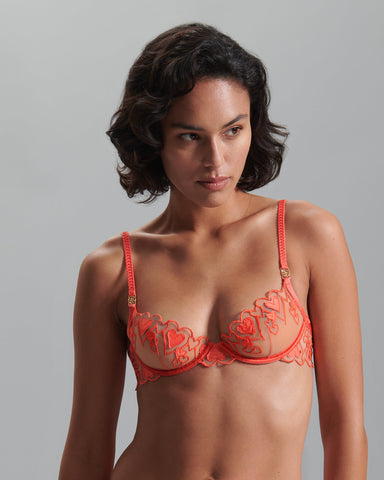 Harlow Reggiseno con Ferretto Corallo/Trasparente